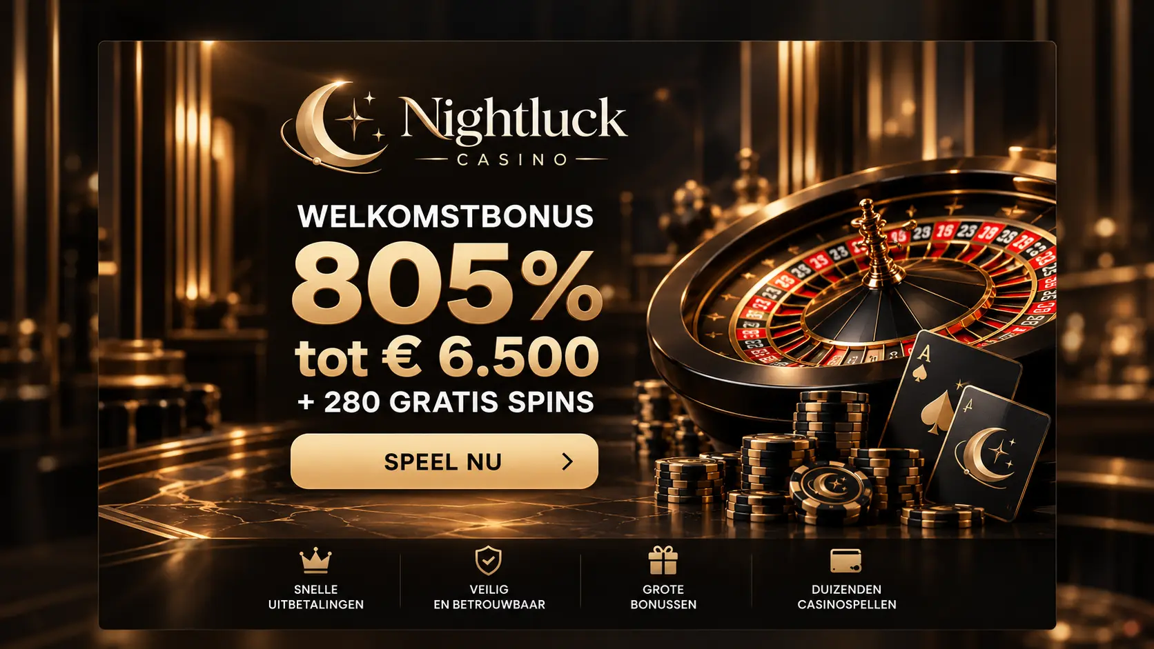 Nightluck Casino Nederland: Spellen, Providers en Account image 1